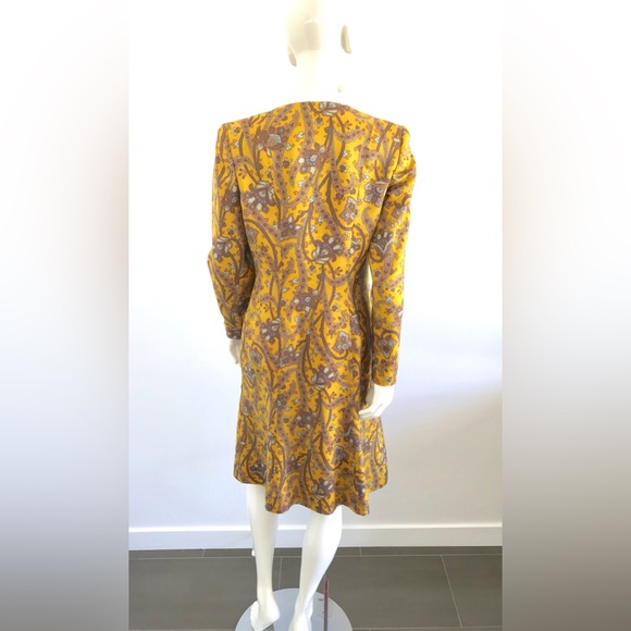 Beautiful Vintage 1980s 1990s David Hayes Floral Dress Front Zipper & Scarf - Picture 15 of 16